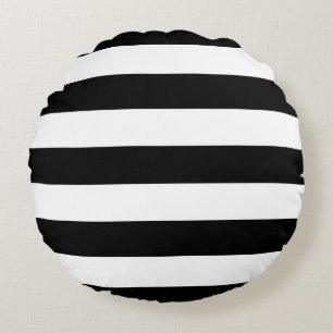 Cojín Redondo Rayas blancos y negros del estilo moderno