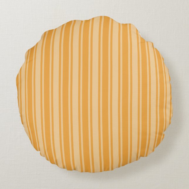 Cojín Redondo Rayas de caramelo amarillo (Reverso)