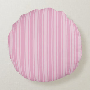 Cojín Redondo Rayas de caramelo rosa pálido