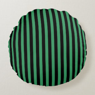 Cojín Redondo Rayas de caramelo verde y negro