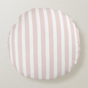 Cojín Redondo Rayas de lavanda rosa blanco