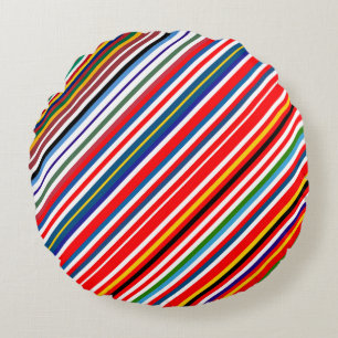 Cojín Redondo Rayas decorativas de colores finos