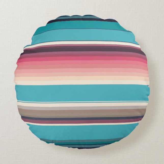 Cojín Redondo Rayas del horizonte (Anverso)