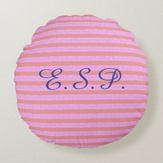 Cojín Redondo Rayas geométricas púrpuras claras