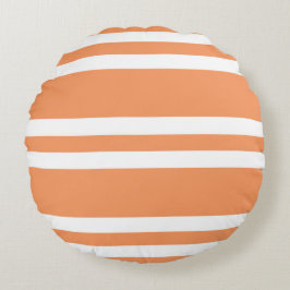 Cojín Redondo Rayas naranja y blancas