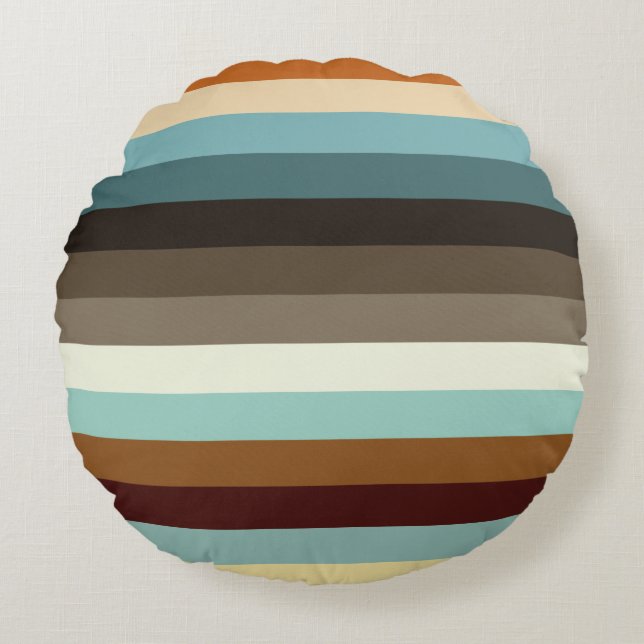 Cojín Redondo Rayas retro (Anverso)