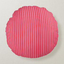 Cojín Redondo Rayas Rojas Rosadas, Moderno, Elegante