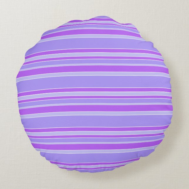 Cojín Redondo Rayas violetas (Reverso)