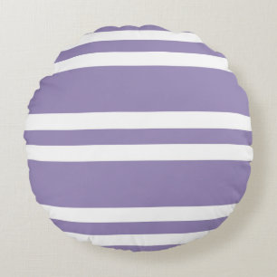 Cojín Redondo Rayas violetas moradas y blancas
