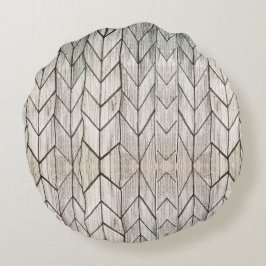 Cojín Redondo Rayo gris Vintage Geométrico negro y blanco