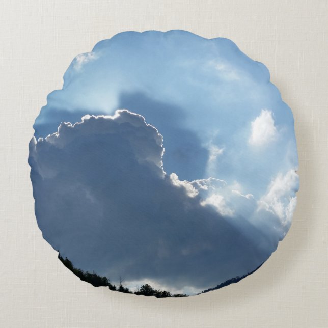 Cojín Redondo rayos y nubes (Anverso)