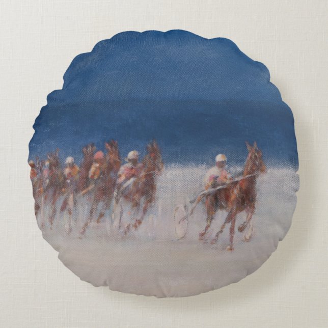 Cojín Redondo Razas Bretaña 2012 el trotar (Anverso)