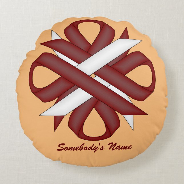 Cojín Redondo Razo de la novia de Borgoña por Kenneth Yoncich (Anverso)