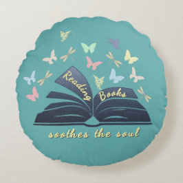 Cojín Redondo Reading Books Soothes The Soul Round Pillow