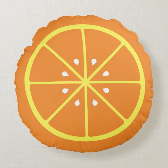 Cojín Redondo Rebanada de naranja (Anverso)