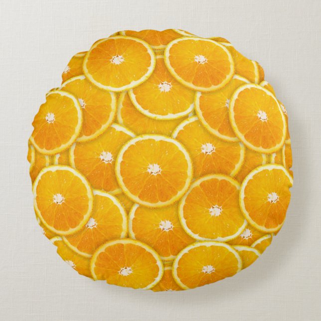 Cojín Redondo rebanadas naranjas (Anverso)