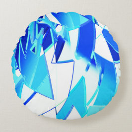 Cojín Redondo Recortes de imágenes azules transparentes retorcid