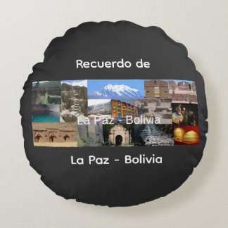 Cojín Redondo Recuerdo de La Paz Bolivia
