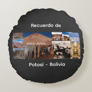 Cojín Redondo Recuerdo de Potosi Bolivia