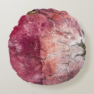 Cojín Redondo Red and brown abstract painting