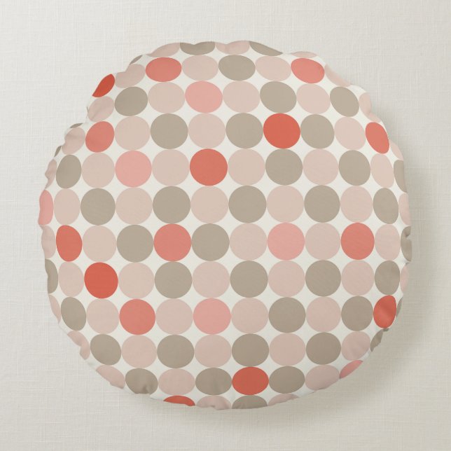Cojín Redondo Red and pink Scandinavian Circles Round Pillow (Anverso)