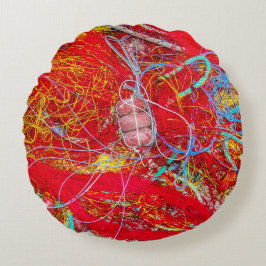 Cojín Redondo Redes de pesca coloridas