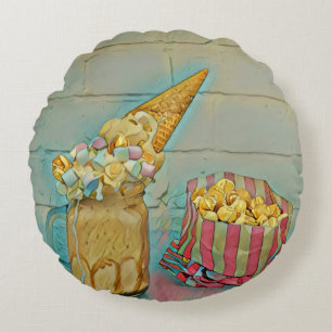 Cojín Redondo Regalo de amante de los helados