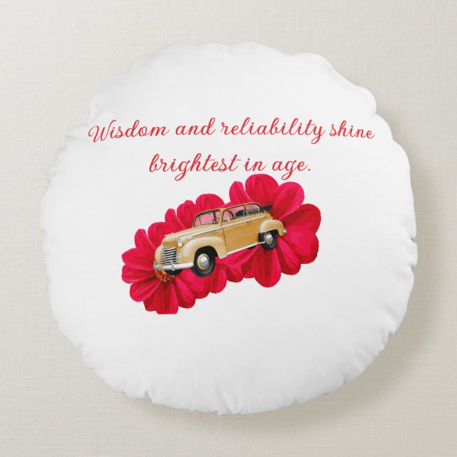 Cojín Redondo Regalo de cumpleaños (Anverso)