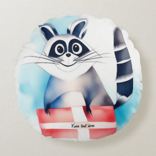 Cojín Redondo Regalo de cumpleaños de Cute Raccoon