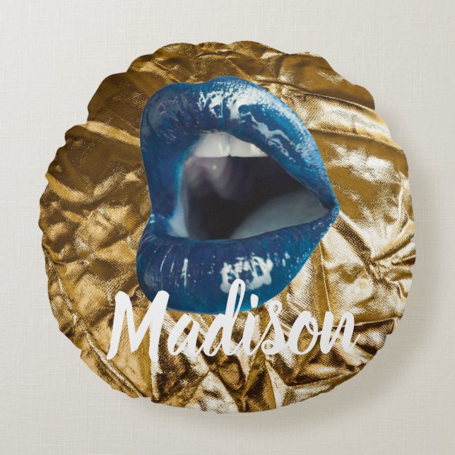 Cojín Redondo Regalo De Cumpleaños Personalizado Para Esposa, Am (Anverso)