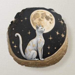 Cojín Redondo Regalo De Gato Celestial Para Los Amantes Del Gato