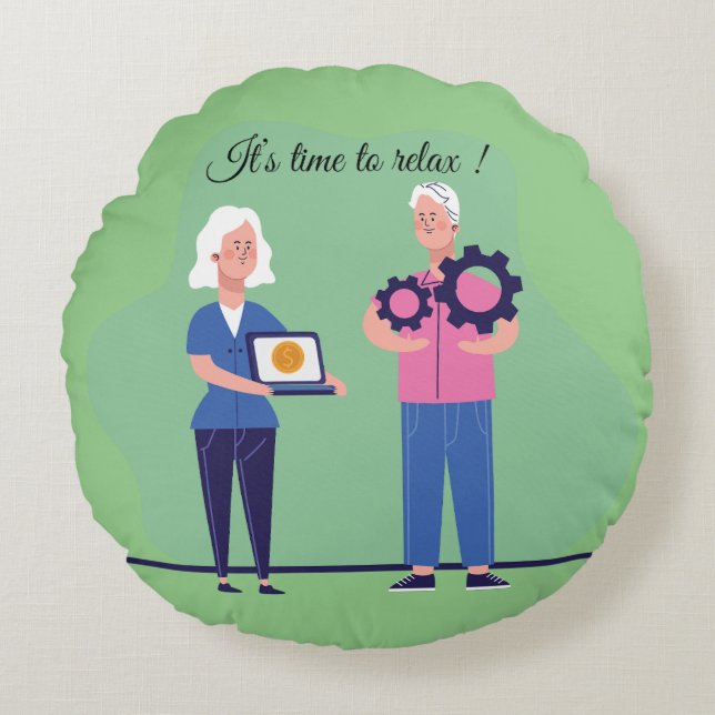Cojín Redondo Regalo de Jubilación para el Trabajador (Anverso)