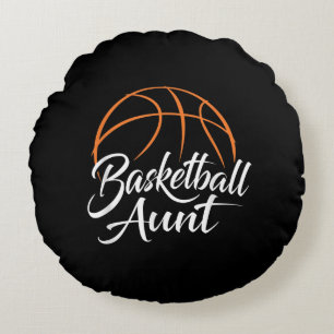 Cojín Redondo Regalo de la tía del baloncesto con la tía