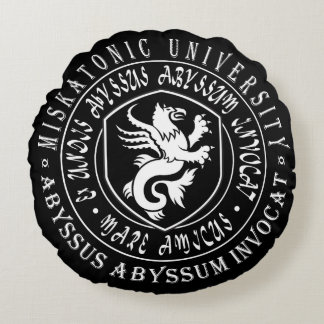 Cojín Redondo Regalo de Miskatonic - logotipo de la universidad