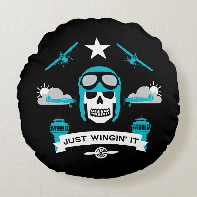Cojín Redondo Regalo De Piloto Privado Y Comercial (Anverso)