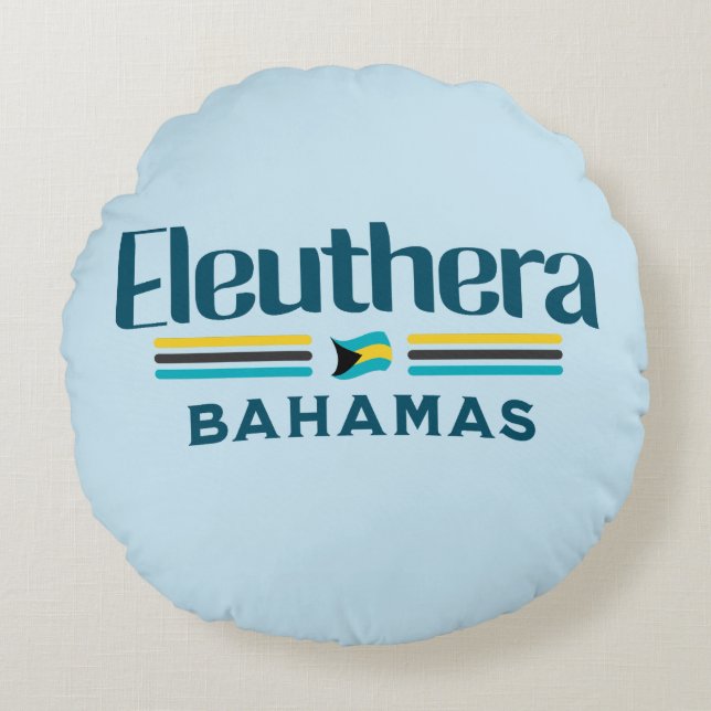 Cojín Redondo Regalo de recuerdo de Bahamas : Bandera de Eleuthe (Anverso)