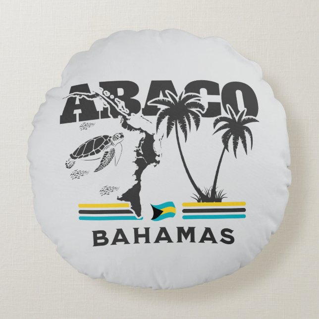Cojín Redondo Regalo de recuerdo de Bahamas : Independencia de A (Anverso)