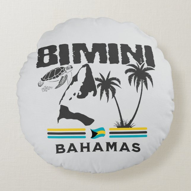 Cojín Redondo Regalo de recuerdo de Bahamas: La independencia de (Anverso)