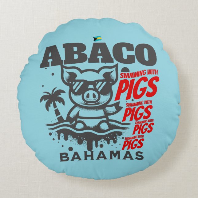 Cojín Redondo Regalo de souvenirs de Bahamas: Abaco Bahamas (Anverso)