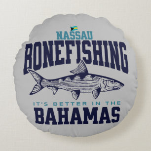 Cojín Redondo Regalo de souvenirs de las Bahamas: Bonefish de Na