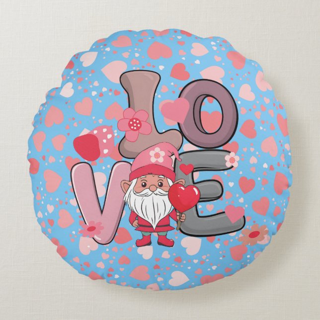 Cojín Redondo Regalo del día de San Valentín Big Love (Anverso)
