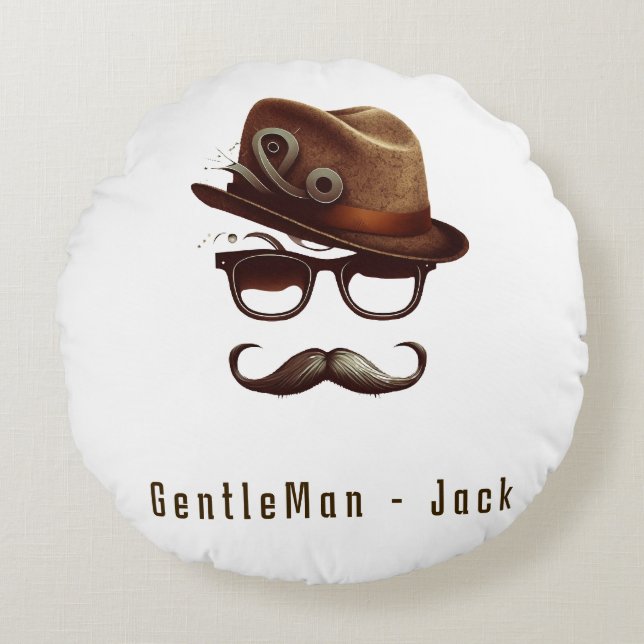 Cojín Redondo Regalo del Día del Padre Personalizado de los Niño (Anverso)