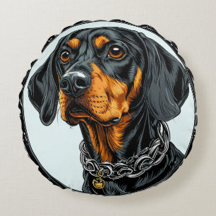 Cojín Redondo Regalo para amante de perros Perro lindo