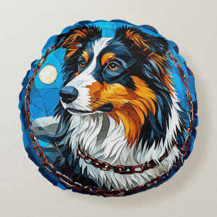 Cojín Redondo Regalo para amantes de Collie