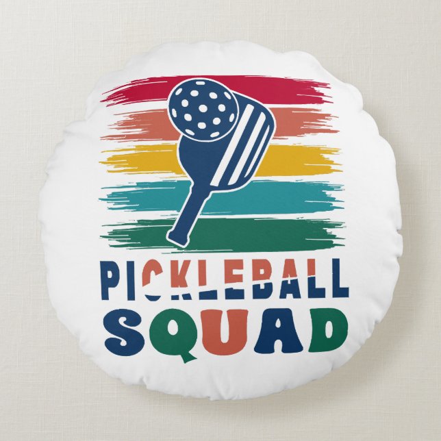 Cojín Redondo Regalo para jugadores de pickleball (Anverso)