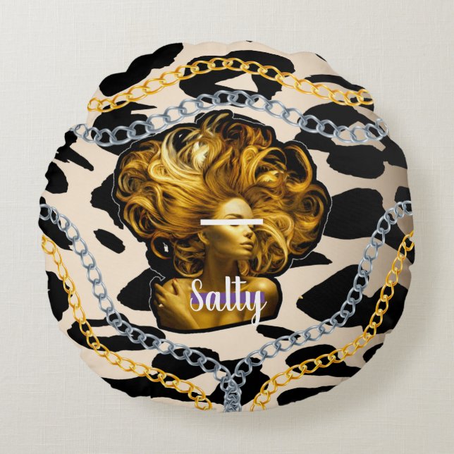 Cojín Redondo Regalo personalizado para cumpleaños, novia, Boda (Anverso)