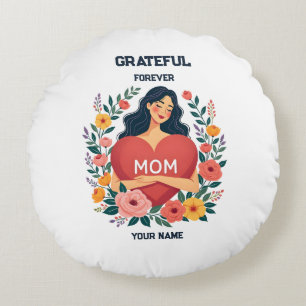 Cojín Redondo Regalo Personalizado para Mamá Diseño de Nombre