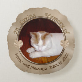 Cojín Redondo Regalos personalizados de la condolencia del gato,