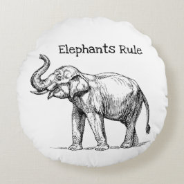Cojín Redondo Regla de los Elefantes