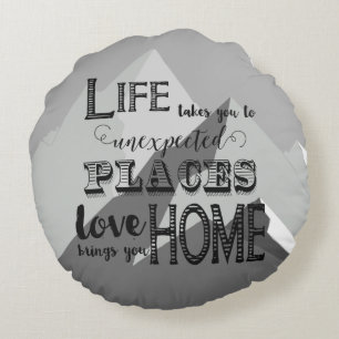 Cojín Redondo Reglas de la familia de citas Inspiradoras de mont